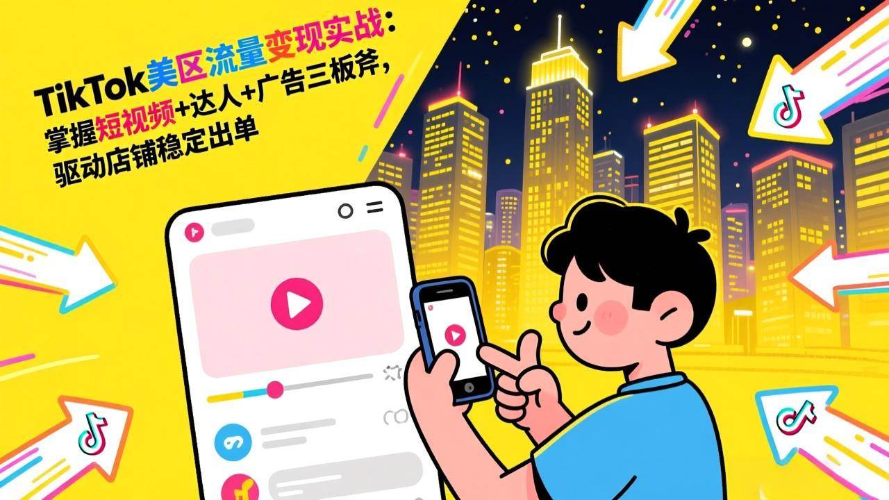 (1.28)TikTok美区流量变现实战：掌握短视频+达人+广告三板斧，驱动店铺稳定出单