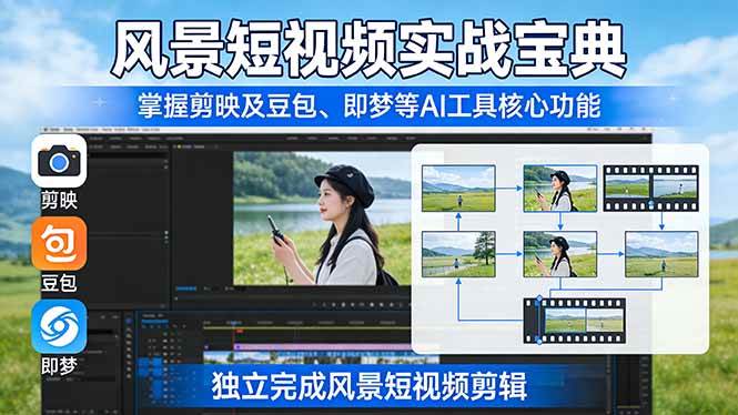 (3.20)风景短视频实战宝典：掌握剪映及豆包、即梦等AI工具的核心功能，独立完成风景短视频剪辑