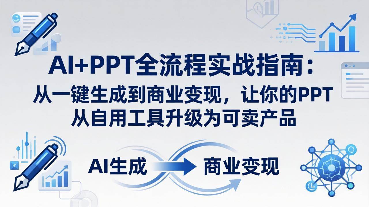 (4.22)AI+PPT全流程实战指南-更新4月21：从一键生成到商业变现，让你的PPT从自用工具升级为可卖产品