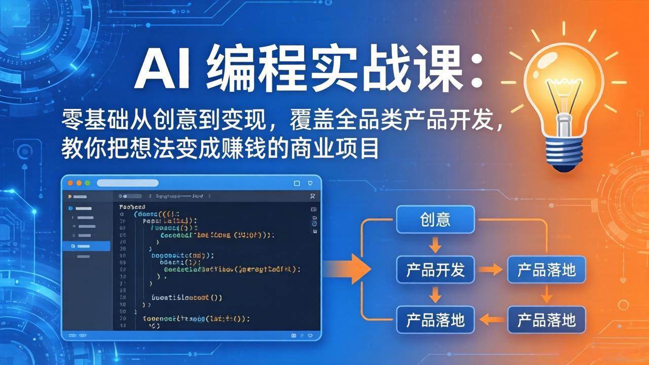 (4.21)AI编程实战课-第三期-4月20更新：零基础从创意到变现，覆盖全品类产品开发，把想法变成赚钱项目