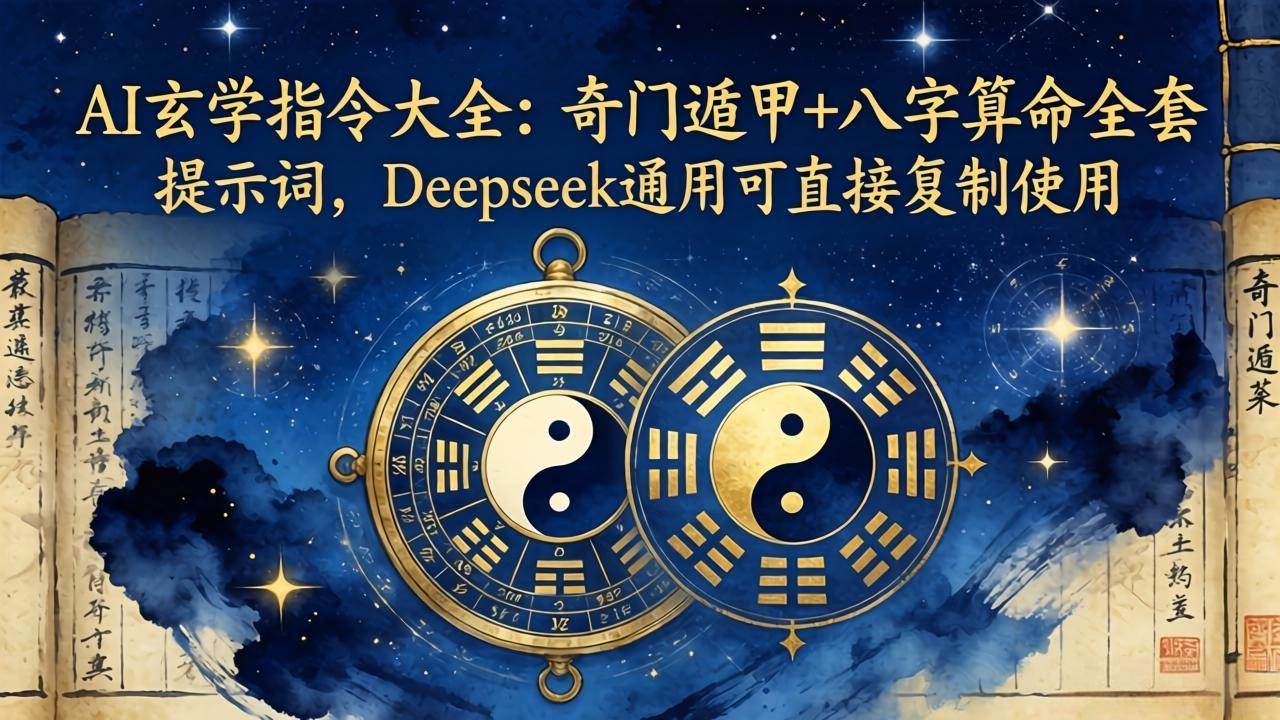 (4.17)AI玄学指令大全：奇门遁甲+八字算命全套提示词，Deepseek通用可直接复制使用