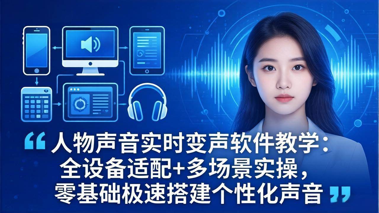 (4.21)人物声音实时变声软件教学：全设备适配+多场景实操，零基础极速搭建个性化声音