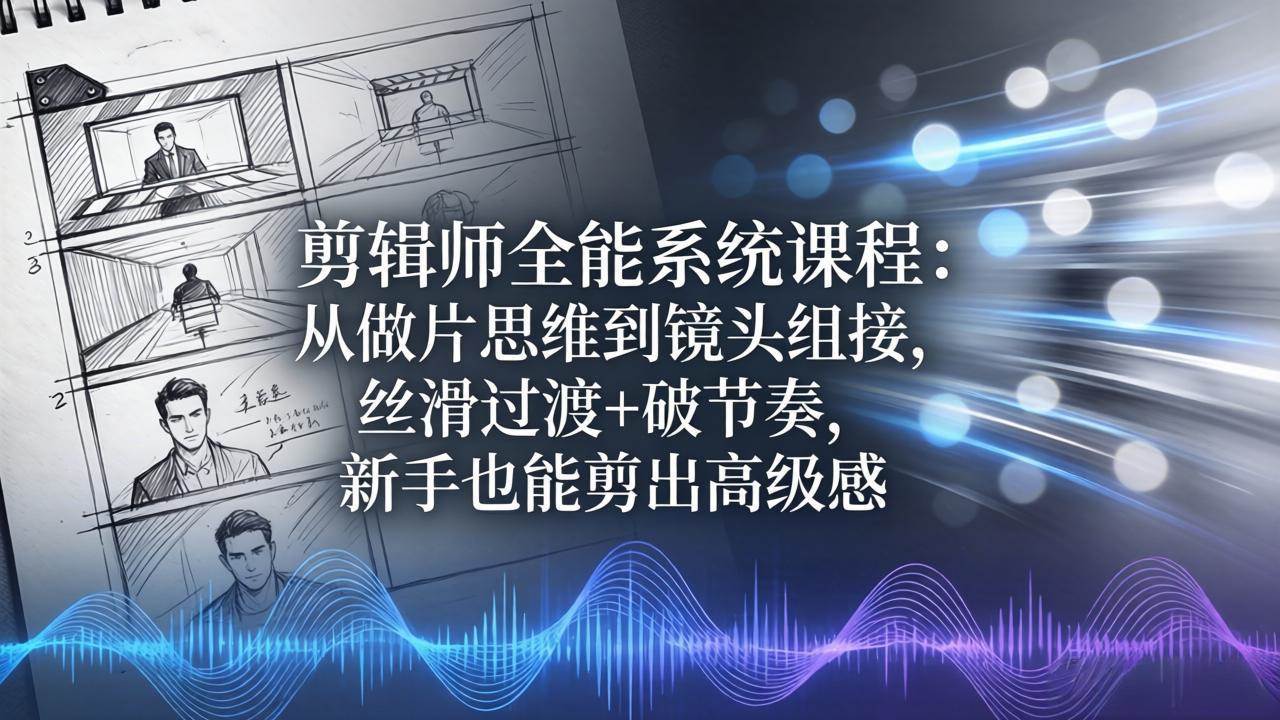 (4.30)剪辑师全能系统课程：从做片思维到镜头组接，丝滑过渡+破节奏，新手也能剪出高级感