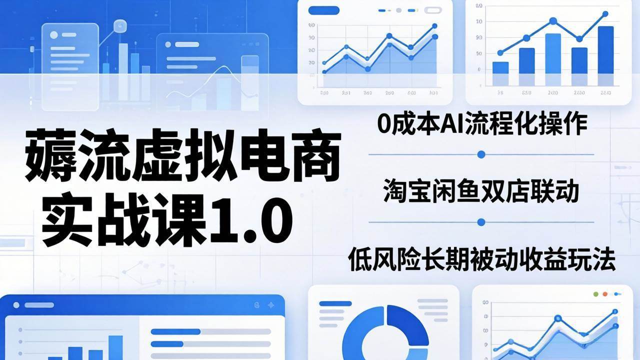 (4.24)薅流虚拟电商实战课1.0：0成本AI流程化操作，淘宝咸鱼双店联动，低风险长期被动收益玩法